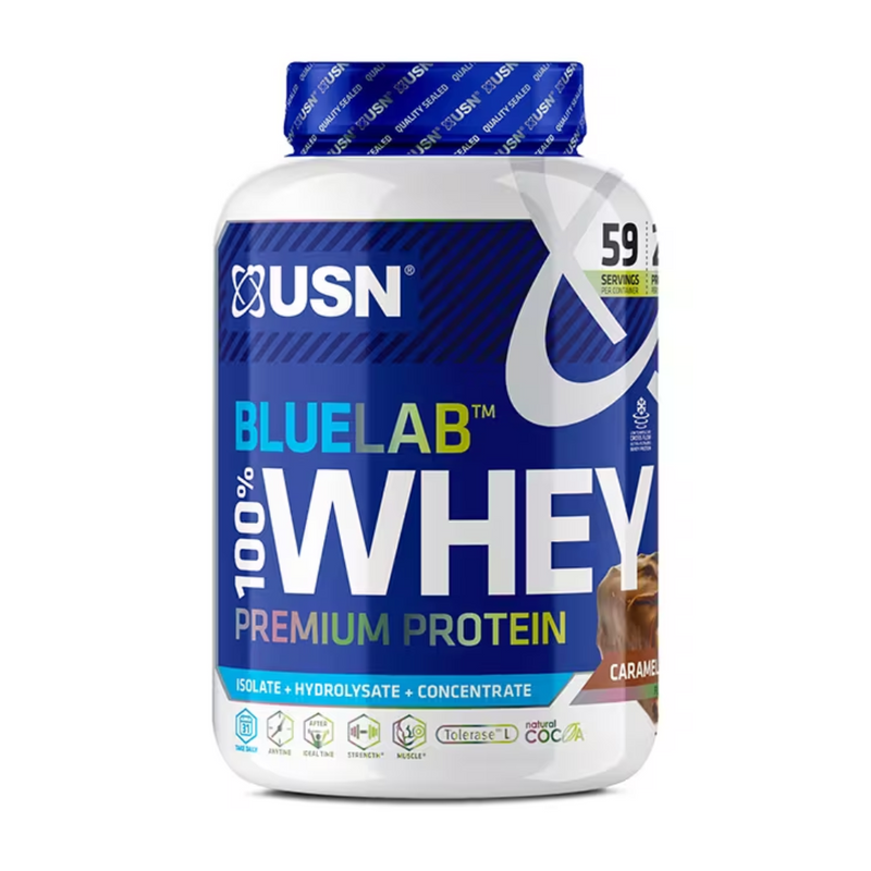 USN Blue Lab Whey Premium Protein Powder Chocolate Caramel 2kg | London Grocery