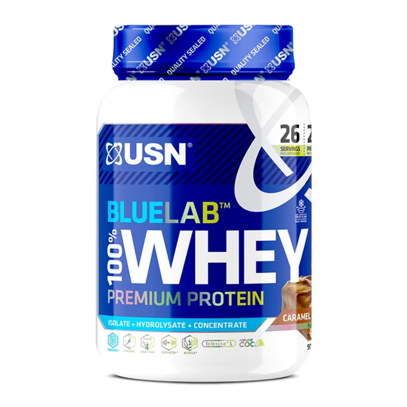 USN Blue Lab Whey Premium Protein Powder Chocolate Caramel 908g | London Grocery