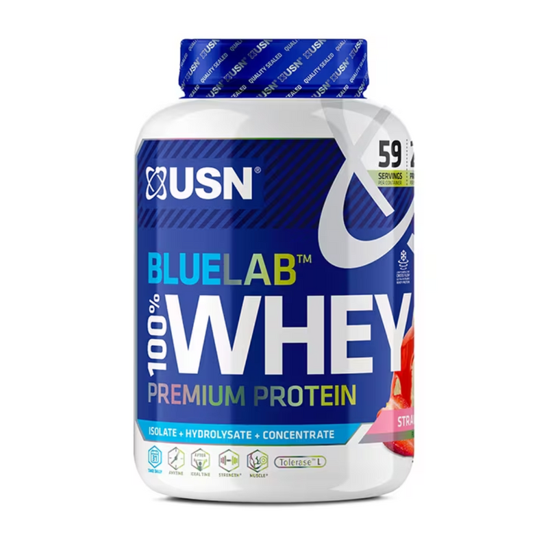 USN Blue Lab Whey Premium Protein Powder Strawberry 2kg | London Grocery