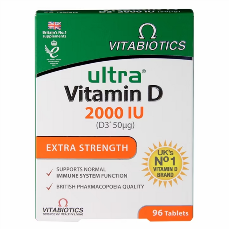 Vitabiotics Ultra Vitamin D 2000 IU Extra Strength 96 Tablets | London Grocery