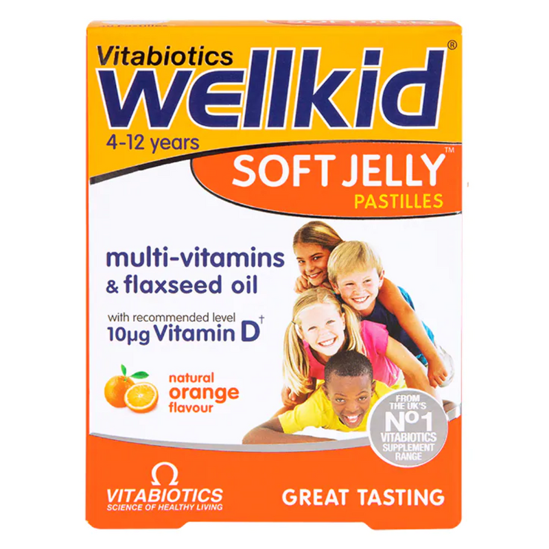 Vitabiotics Wellkid Soft Jelly Pastilles Orange 30 Chews | London Grocery