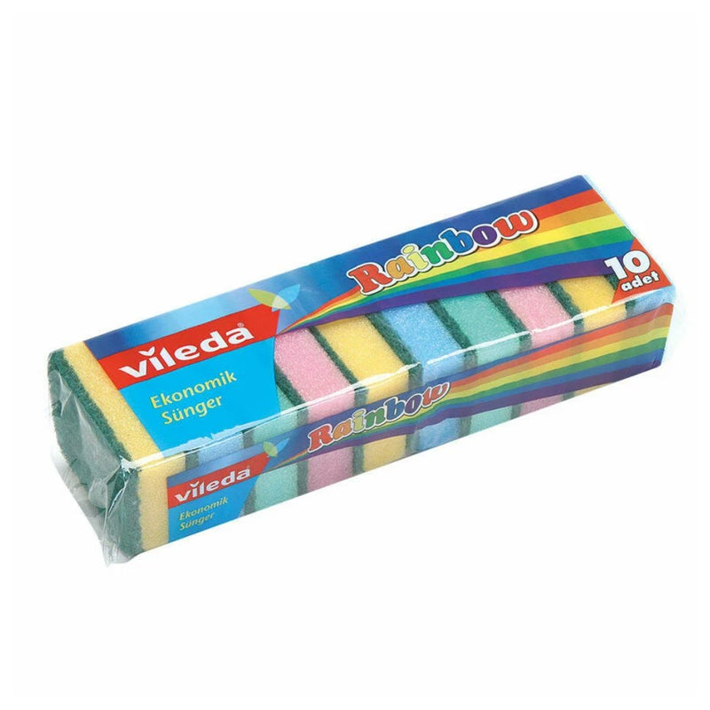 Vileda Rainbow Cleaning Sponge 10 Pack -London Grocery