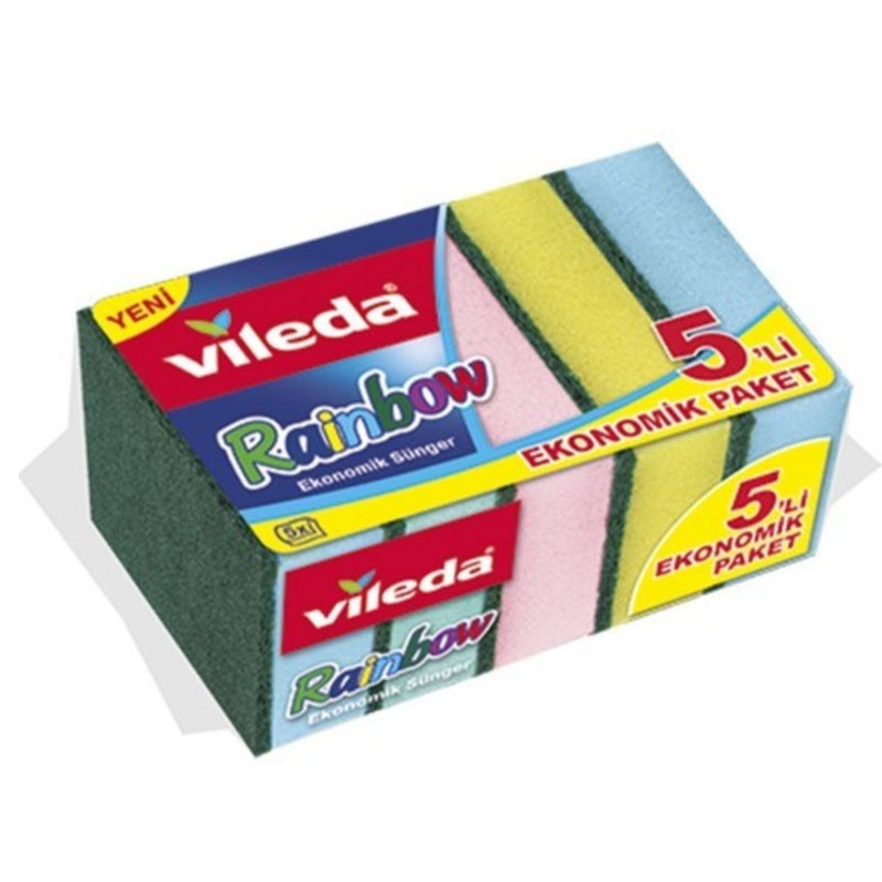 Vileda Rainbow Cleaning Sponge 5 Pack -London Grocery