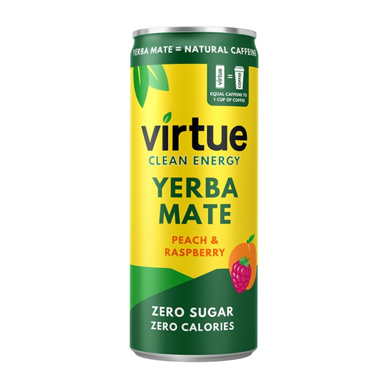 Virtue Yerba Mate Peach & Raspberry 250ml | London Grocery