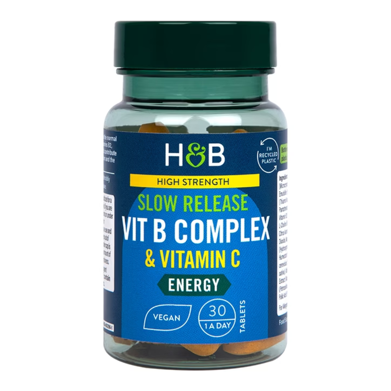 Holland & Barrett Super Strength Complete Vit B Complex + Vitamin C 30 Tablets | London Grocery