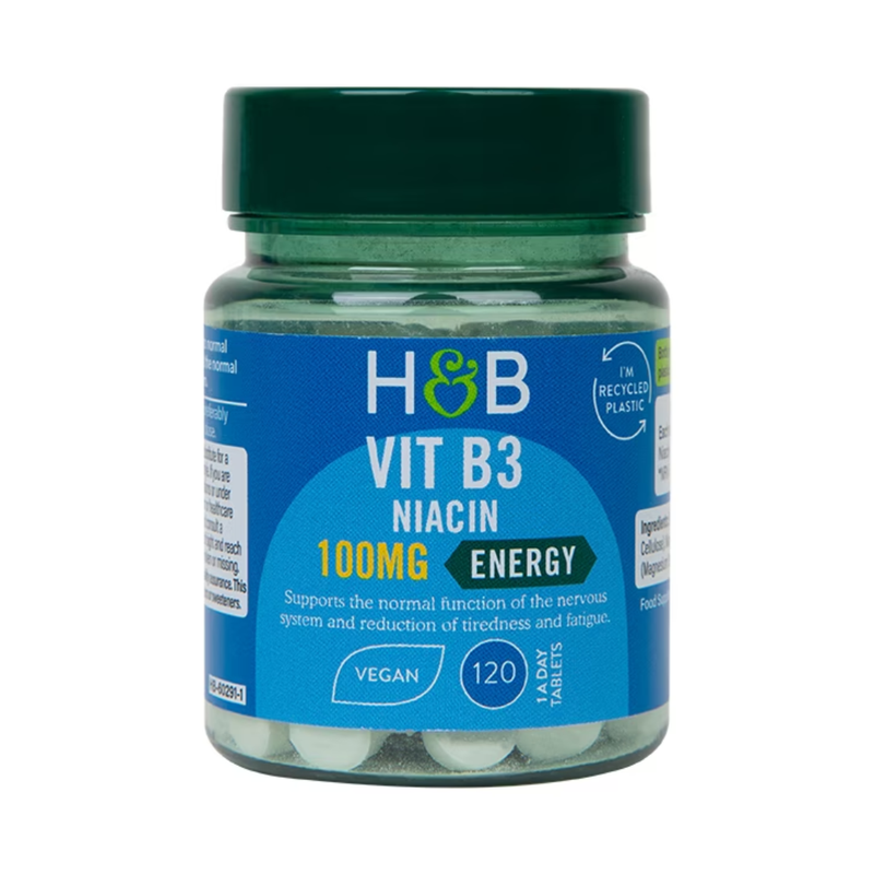 Holland & Barrett Vitamin B3 + Niacin 100mg 120 Tablets | London Grocery