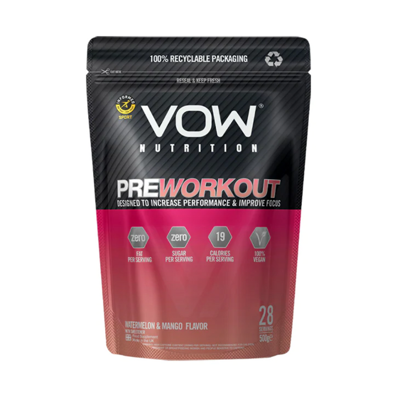 Vow Nutrition Pre Workout Watermelon & Mango 500g | London Grocery
