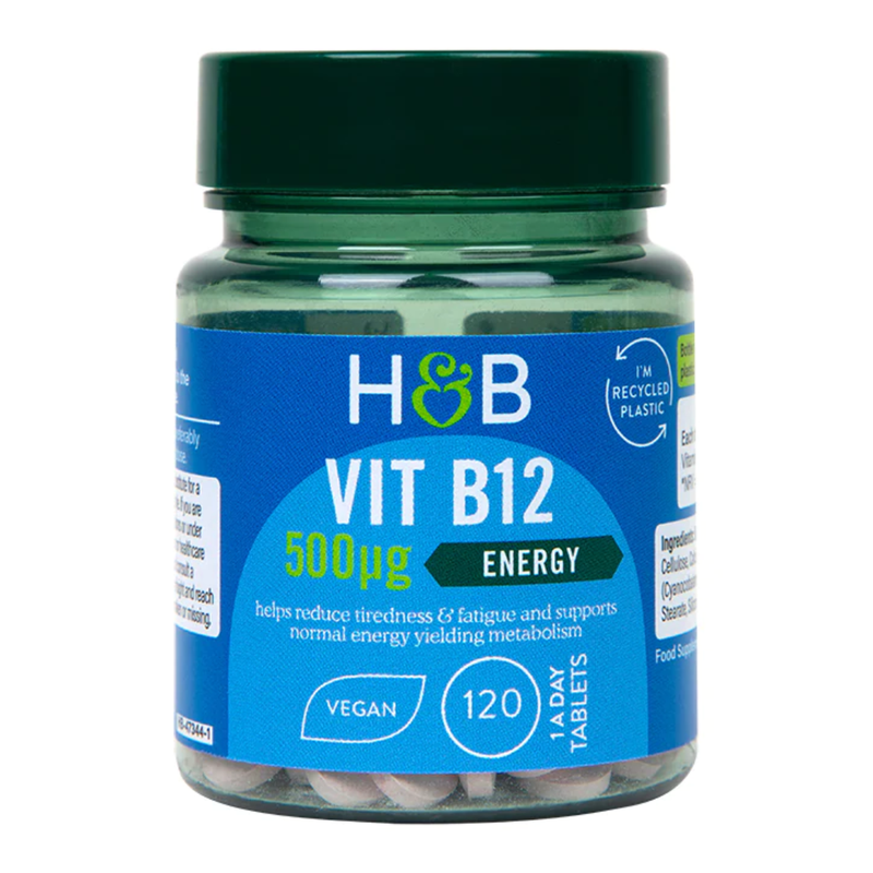 Holland & Barrett Vitamin B12 + Cyanacobalamin 500ug 120 Tablets | London Grocery