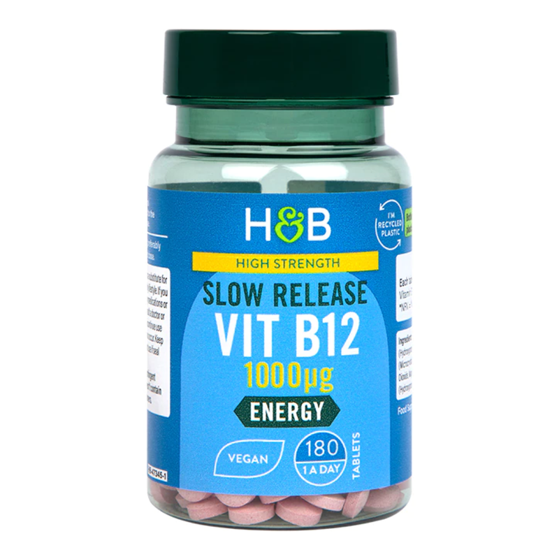 Holland & Barrett High Strength Slow Release Vitamin B12 1000ug 180 Tablets | London Grocery