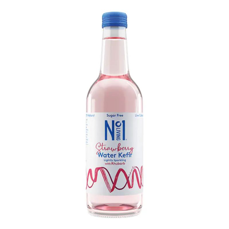 No.1 Living Water Kefir Strawberry with Rhubarb 330ml | London Grocery