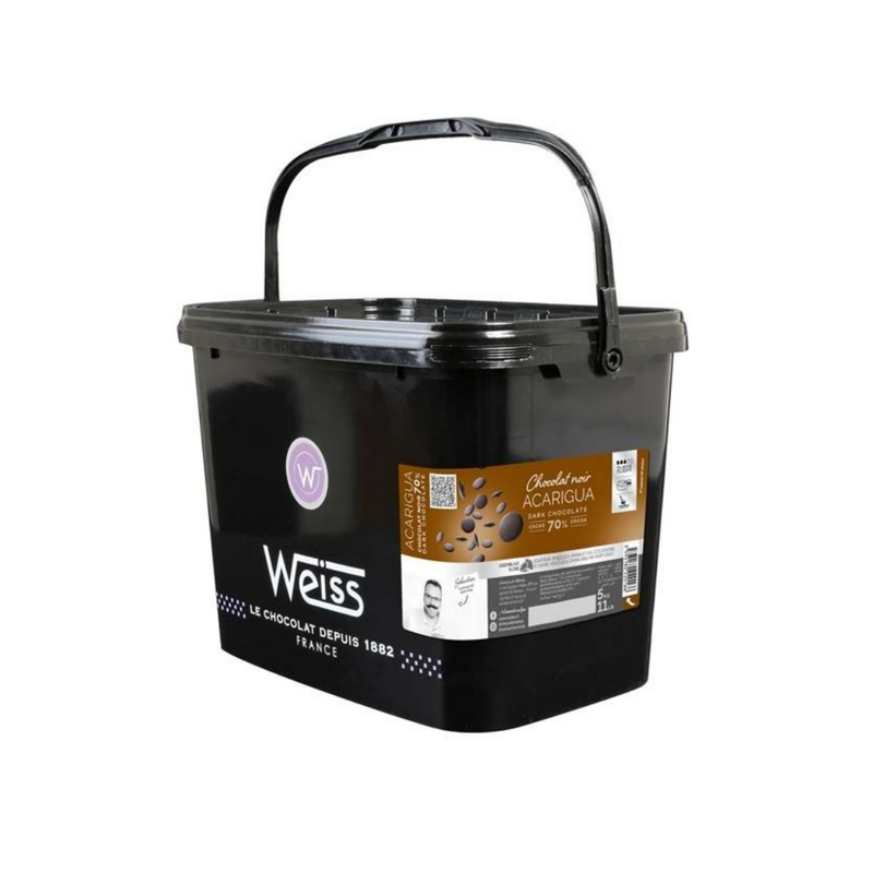 Weiss Arcarigua Dark Choc Drops 70% 5kg - London Grocery