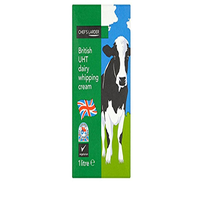 Chef's Larder British UHT Dairy Whipping Cream 1 Litre - London Grocery