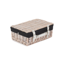 14" White Hamper With Black Lining | London Grocery