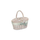 Child's White Wash Lidded Hamper With Cream Tartan Lining | London Grocery