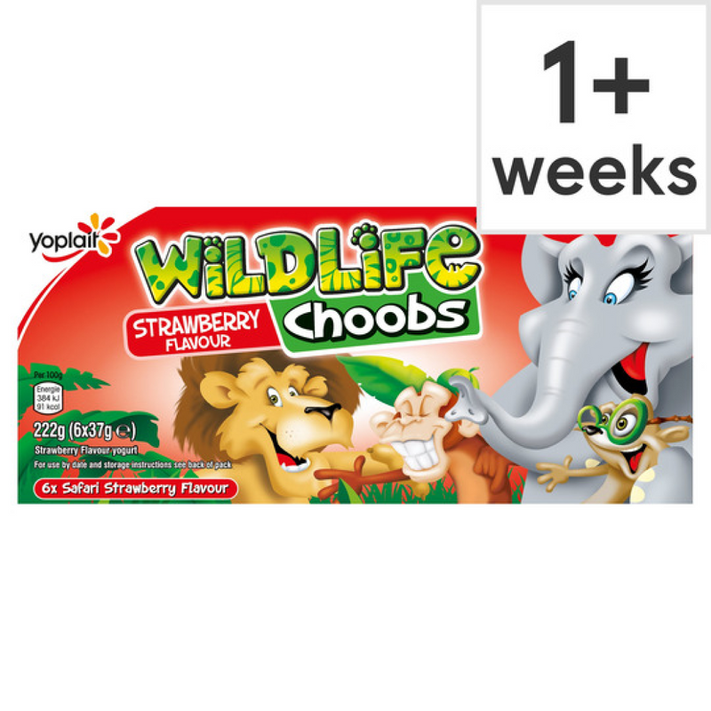 Wildlife Choobs Strawberry Yogurts 6X37g-London Grocery