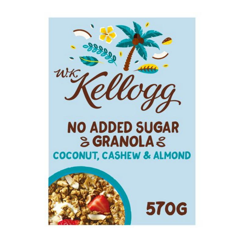 Wk Kellogg's No Added Sugar Coconut Granola 570gr-London Grocery