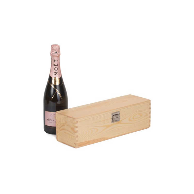 Single Bottle Clear Varnish Wooden Box | London Grocery
