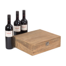Three Bottle Oak Effect Wooden Box | London Grocery