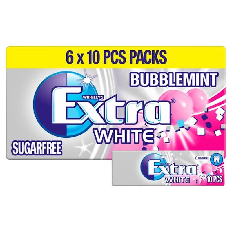 Wrigley's Extra White Bubblemint 6X10 Pieces 84gr-London Grocery