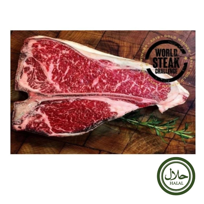 Halal Fresh WX Wagyu T-Bone Steak BMS 5+ 600gr - London Grocery