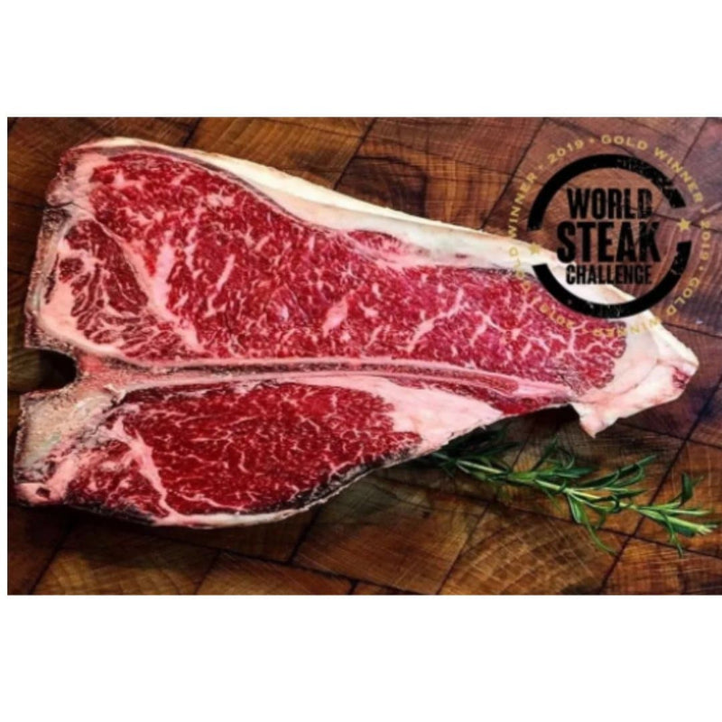 Halal Fresh WX Wagyu T-Bone Steak BMS 5+ 600gr-London Grocery