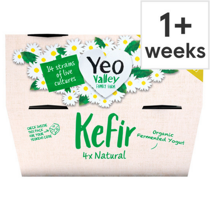 Yeo Valley Kefir Organic Fermented Yogurt 4 Pack 480G-London Grocery
