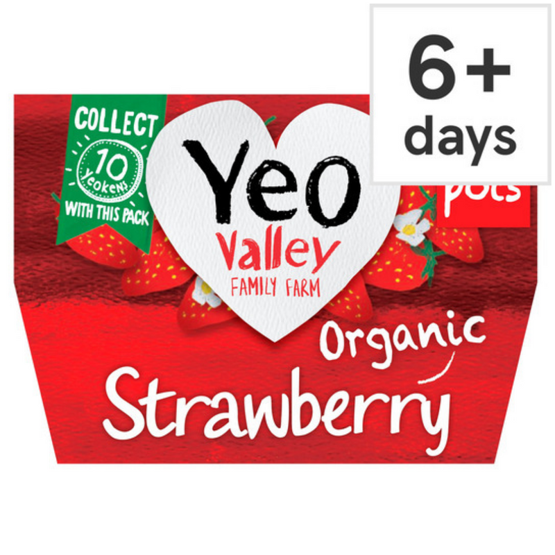 Yeo Valley Strawberry Yogurt 4X120g-London Grocery